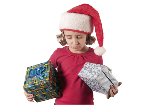 Little christmas girl wearing Santa hat. &#8211; pt