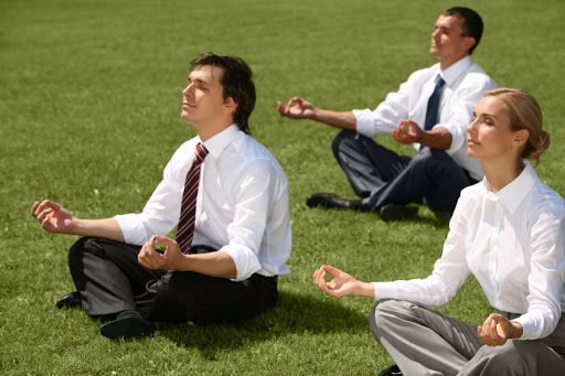 Business people meditating &#8211; pt
