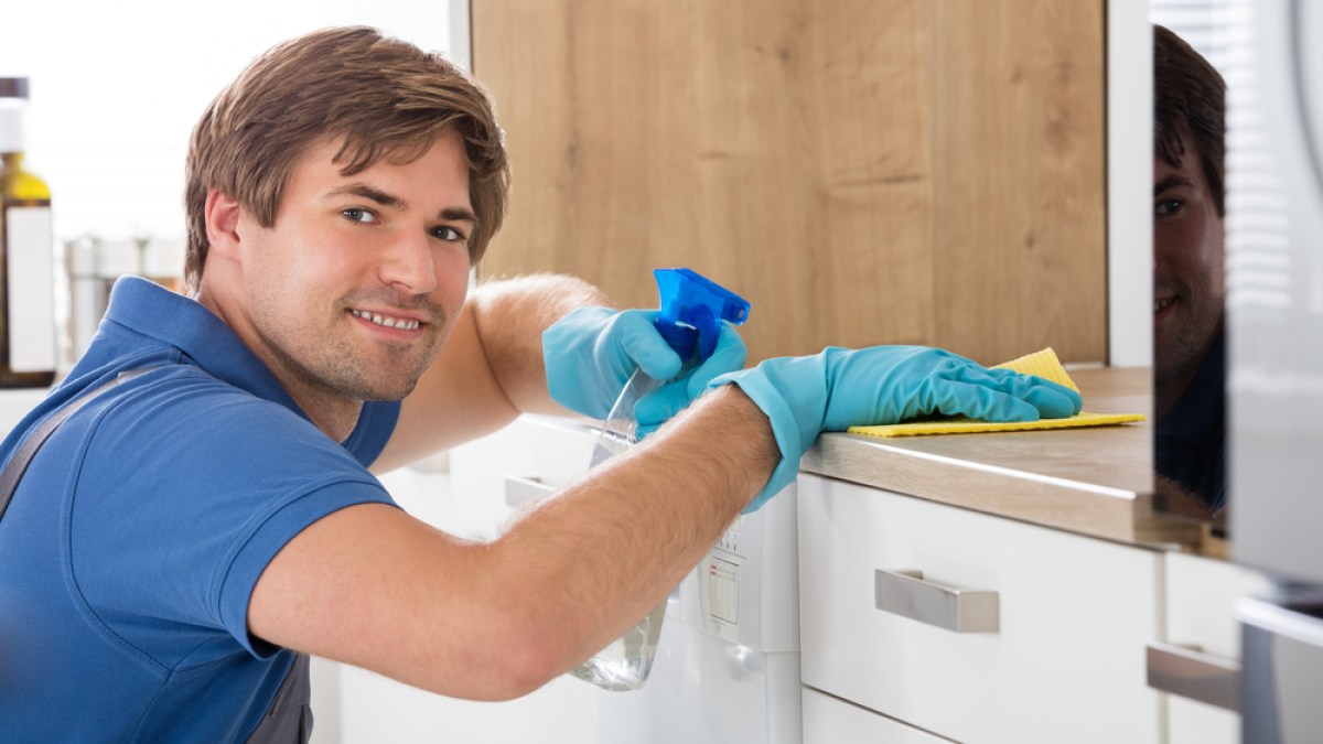 man-cleaning