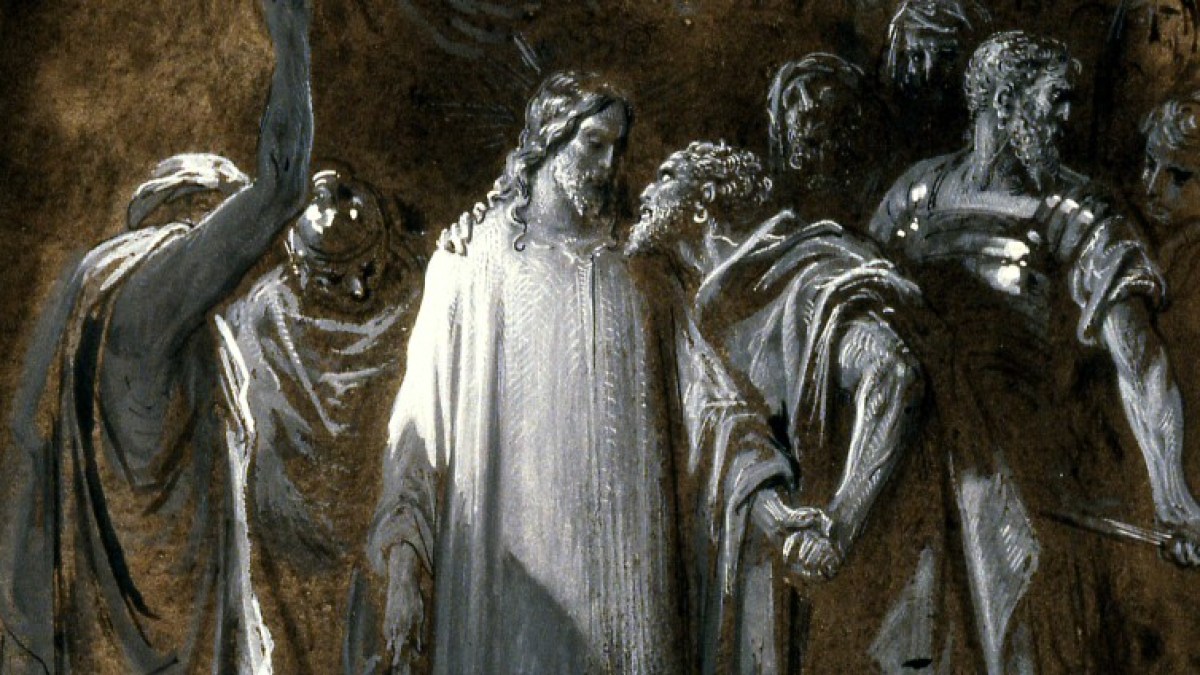 Gustave_Doré_-_Study_for_-The_Judas_Kiss-_-_Walters_371387