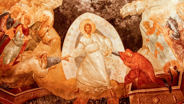 Jesus com sua morte e ressurreição desce à mansão dos mortos para salvar os pecadores