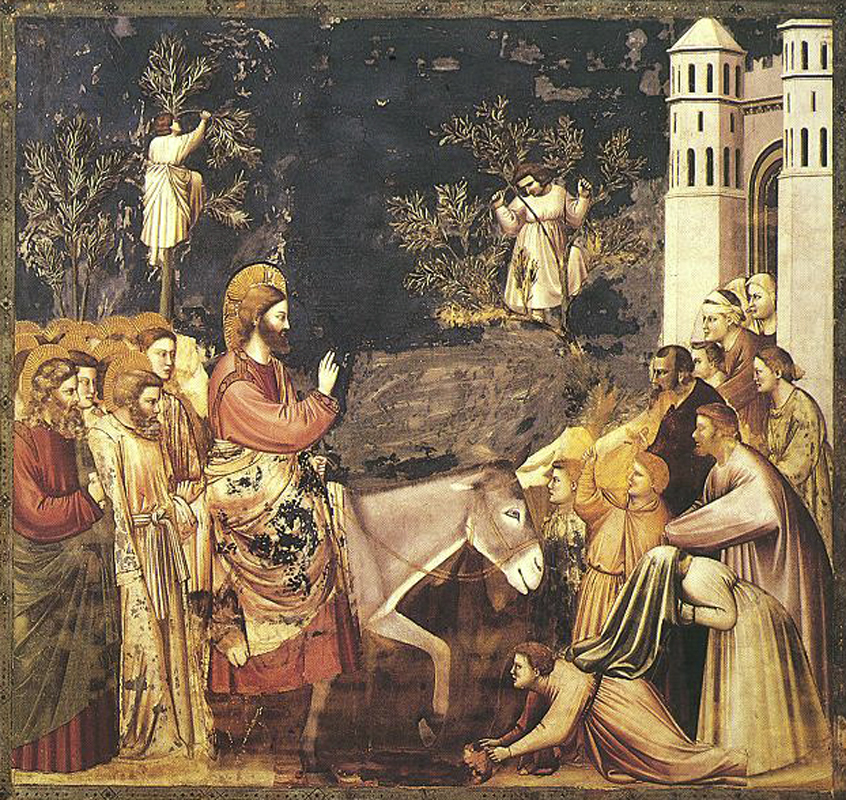 Jesus enters Jerusalem, by Giotto, 14th century.