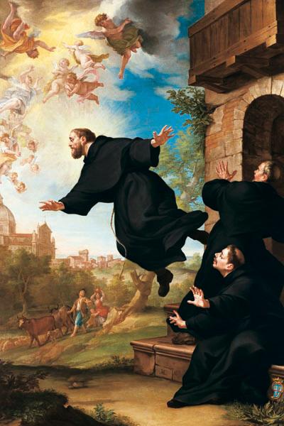 web San_Giuseppe_da_Copertino_si_eleva_in_volo_alla_vista_della_Basilica_di_Loreto ©Ludovico Mazzanti CC