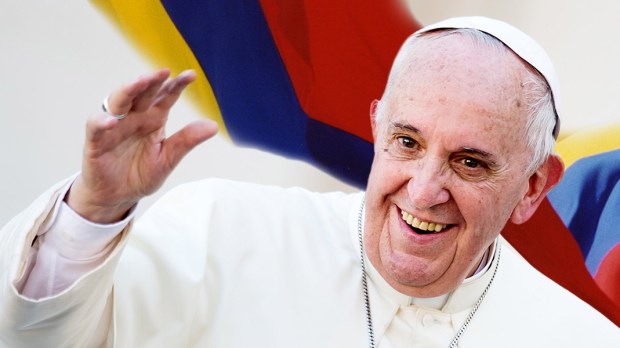 WEB3-POPE FRANCIS-COLOMBIA-FLAG-© Mazur-catholicnews.org.uk-denibaptista-CC