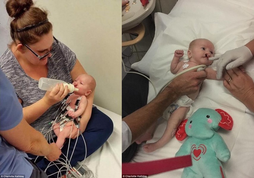 Charlotte Halliday e seu bebê Charlie