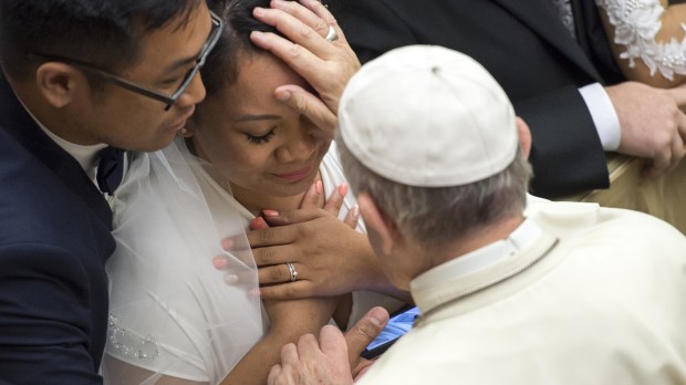 Pope Francis Blesses a bride