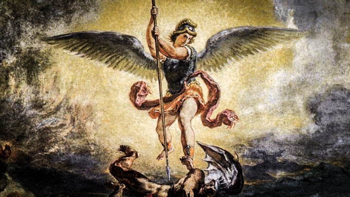 São Miguel combatendo Satanás