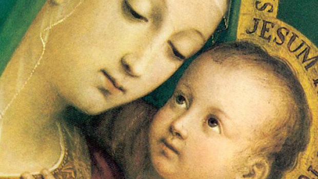 Maria e Jesus no colo