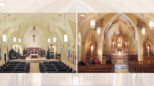 Renovação igreja antes e depois