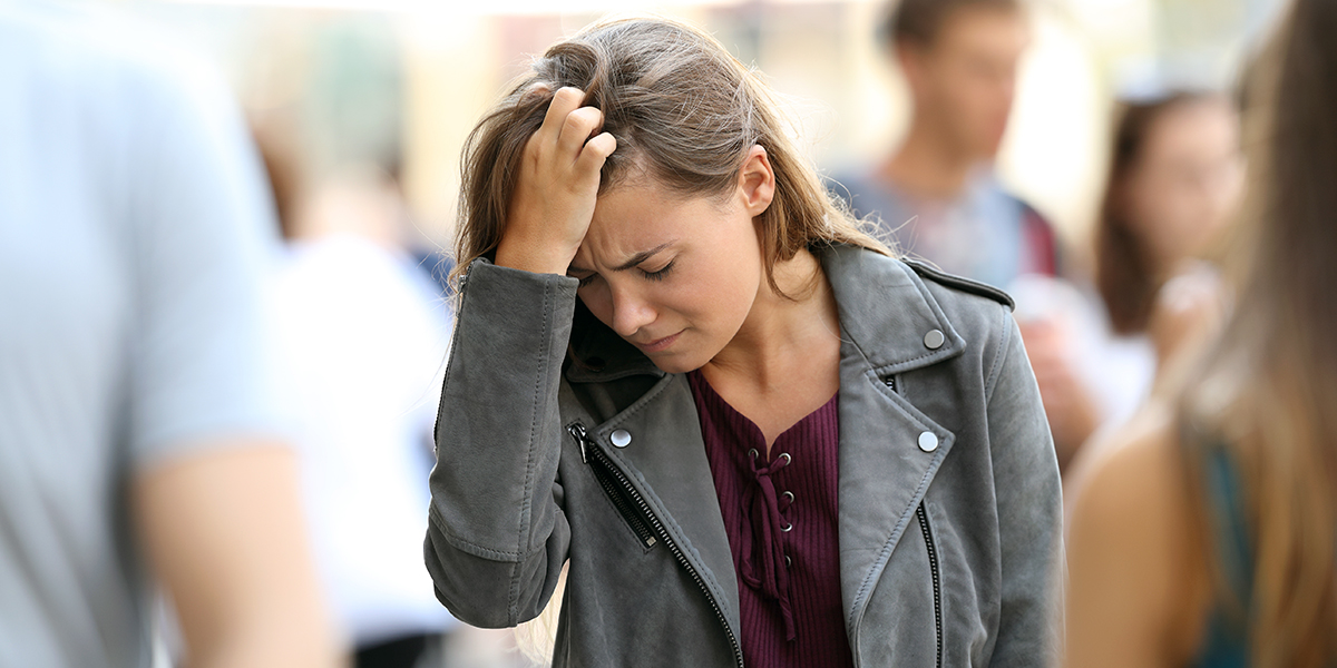 UPSET STUDENT IN CROWD