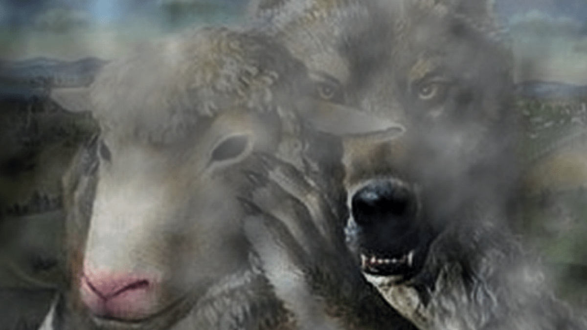 lobo cordeiro fumaça