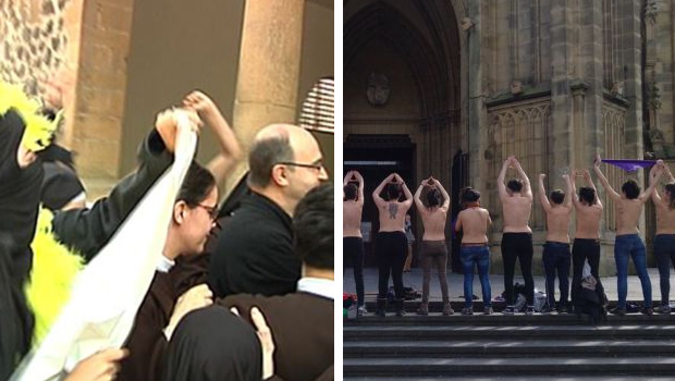 bispo dom munilla assediado por femen
