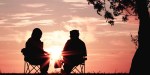 casal pôr do sol