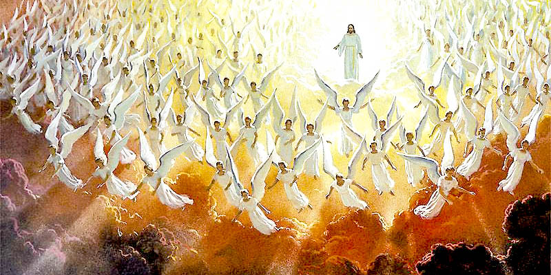 JESUS,ANGELS,CLOUDS