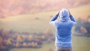 young woman running