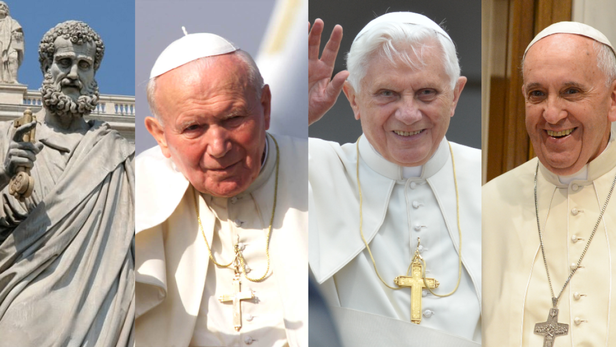 Papa Pedro João Paulo II Bento XVI Francisco