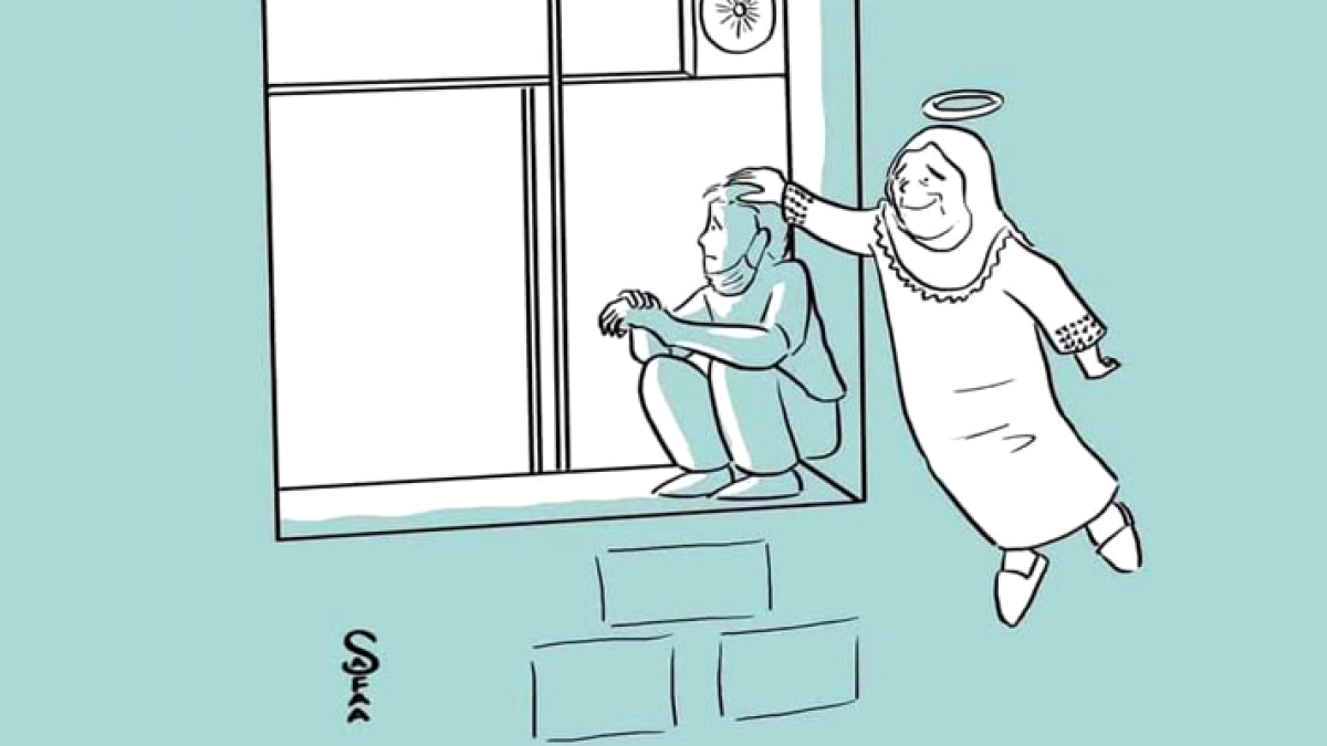 Janelas da covid: jovem escala hospital para acompanhar mãe em sua reta final