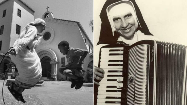 Madre Teresa pula corda e Irmã Dulce toca acordeon