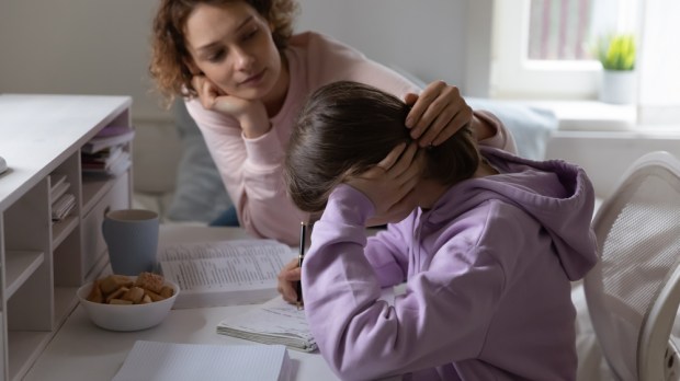 MOTHER DAUGHTER SCHOOL TIRED