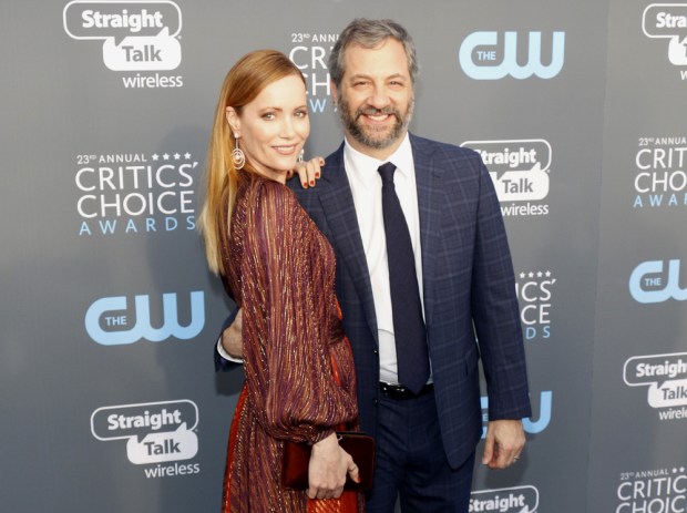 Leslie Mann and Judd Apatow at the 23rd Annual Critics' Choice Awards held at the Barker Hangar in Santa Monica, USA on January 11, 2018.