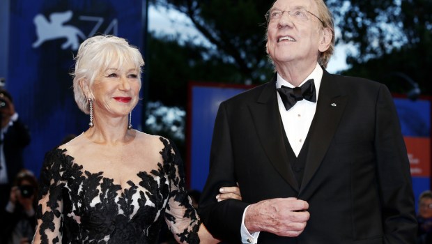 VENICE, ITALY - SEPTEMBER 03: Helen Mirren and Donald Sutherland attend the premiere of 'The Leisure Seeker (Ella & John)' during the 74th Venice Film Festival on September 3, 2017 in Venice, Italy.
