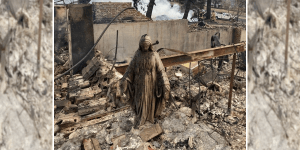Imagem de Maria resiste a incêndio que destruiu mais de mil casas nos EUA