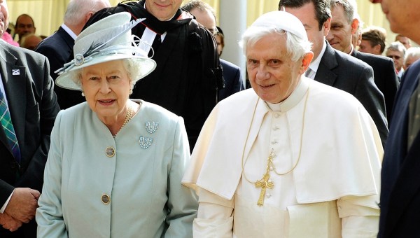 Papa Bento XVI e a rainha Elizabeth II