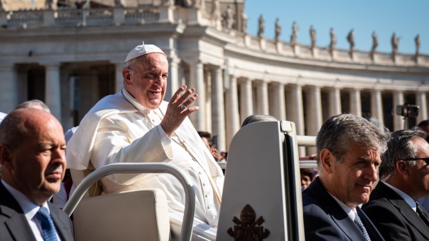 Pope Francis during his weekly general audience in saint peter's square - June 15 2022