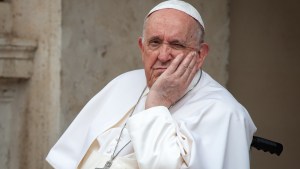 POPE FRANCIS DURING MEETING WITH THE CHILDREN'S COURTYARD