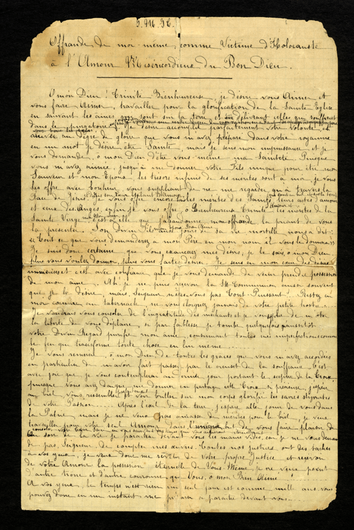 Acte d'offrande, Thérèse de Lisieux