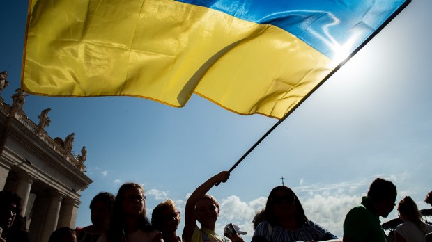 Ukrainian girl during Pope Francis general Audience