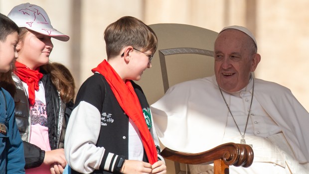 Pope Francis meets with children