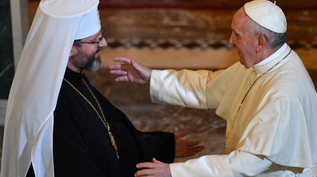 Papa Francisco e o Sviatoslav Shevchuk da Ucrânia