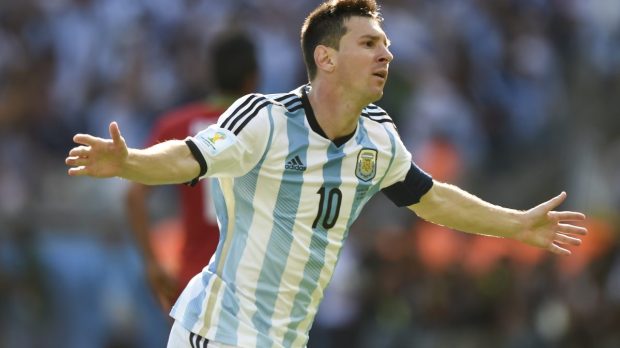 Messi em uma partida da Copa do Mundo de 2014