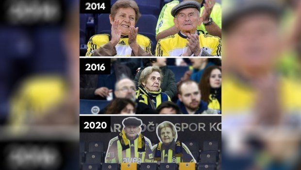 Futebol em família: casal de idosos turcos Mumtaz e Ihsan, torcedores do Fenerbahce