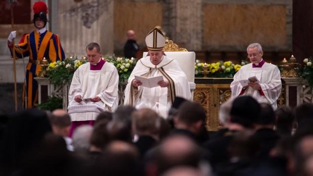 Pope-Francis-presides-over-a-mass-for-the-Solemnity-of-the-Conversion-of-St-Paul