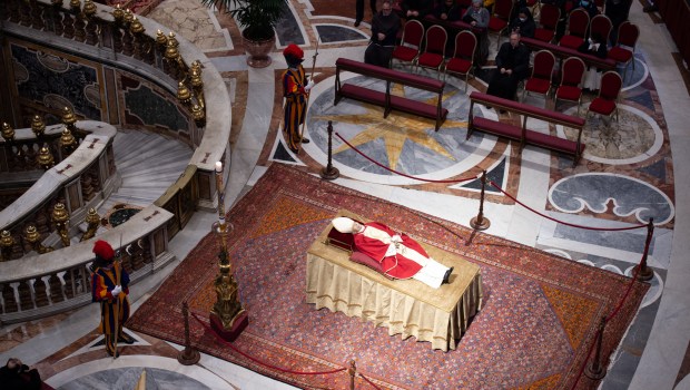 The body of Pope Emeritus Benedict XVI