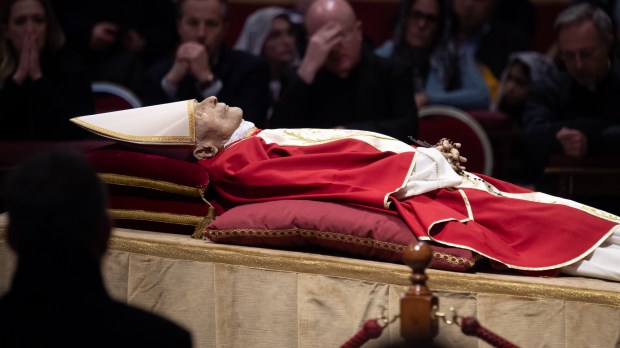 The body of Pope Emeritus Benedict XVI