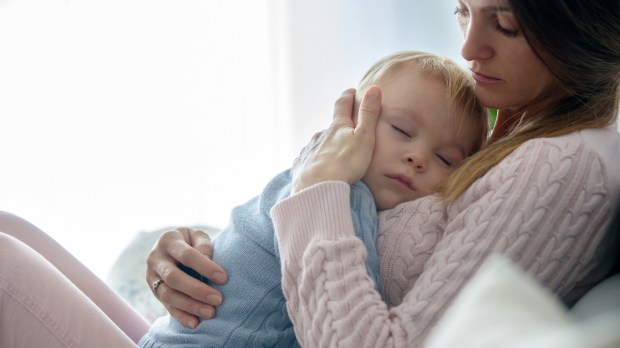 mom, baby, child, sick