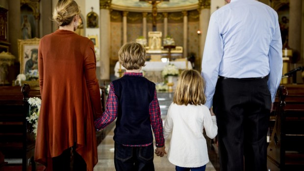 Family in church