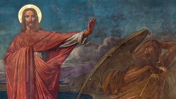 Jesus combate as tentações do demônio no deserto