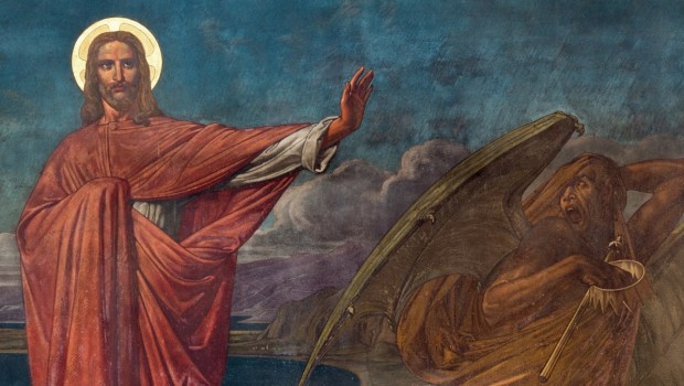 Jesus combate as tentações do demônio no deserto