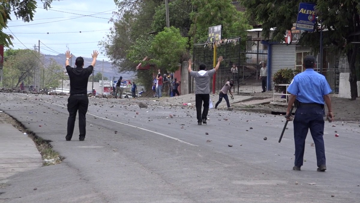 Nicaragua Priests and seminarians during the demonstrations and trying to stop the violence