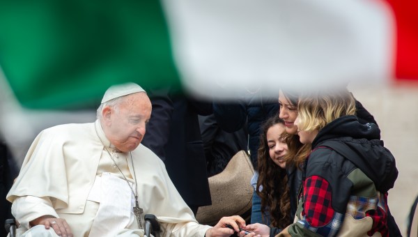 Pope Francis meet with Faithful at the end of his weekly general audience