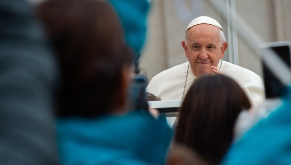 Pope Francis arrives for his weekly general audience