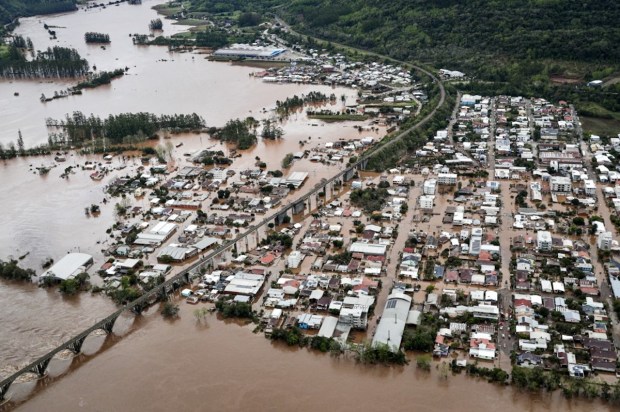 Cidade de Muçum alagada após cyclone