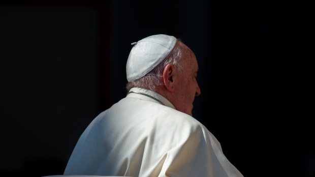 Pope Francis at the end of his weekly general audience in Saint Peter's square