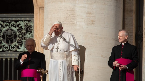 Pope Francis during his weekly general audience in St. Peter's square