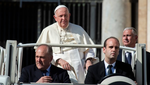 Pope Francis at the conclusion of his weekly general audience.