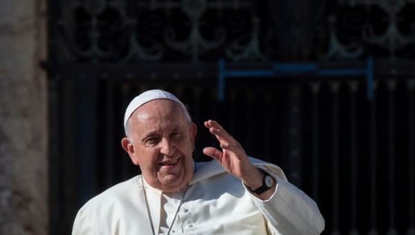 Pope Francis during his weekly general audience in St. Peter's square